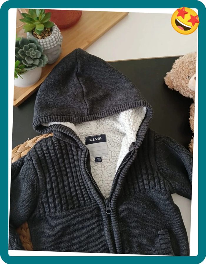 Veste à capuche en laine polaire garçon Taille 18 mois🌿🦊 - photo numéro 3