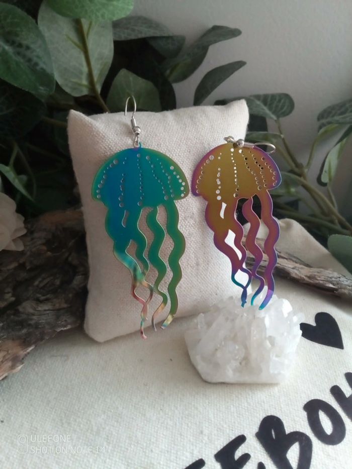 Boucles d'oreilles méduses en acier inoxydable