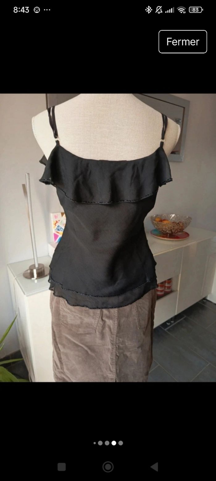 Débardeur noir Agnès Flo taille 44 - photo numéro 5