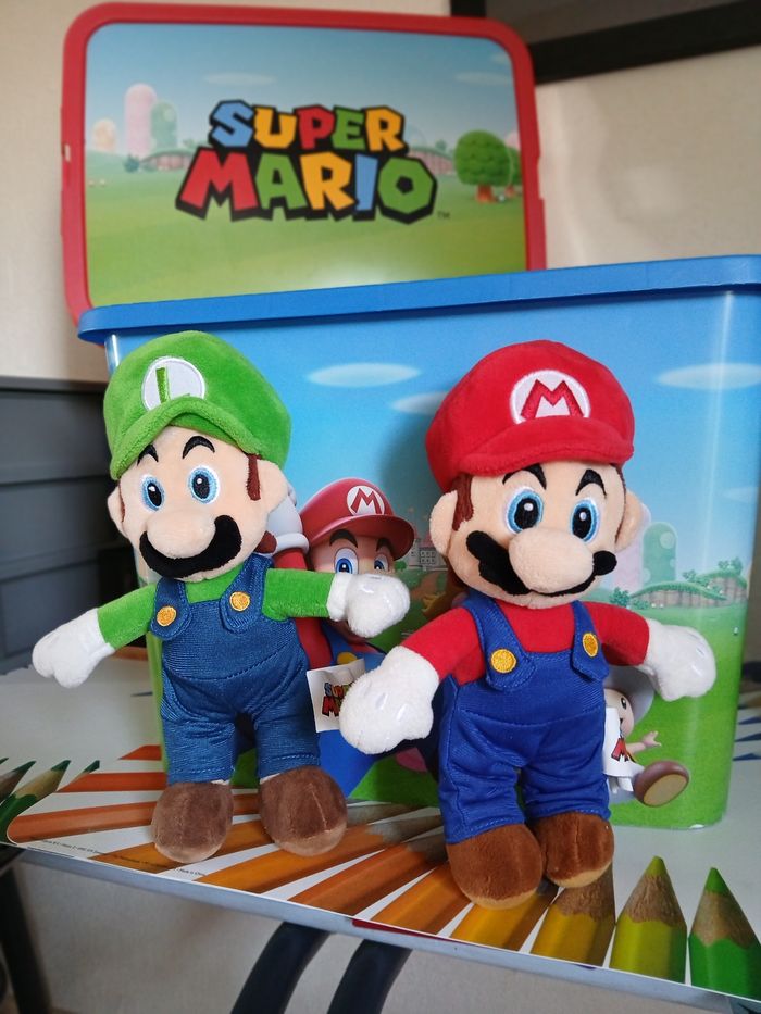 Peluches officielle Super Mario Bros Mario et Luigi