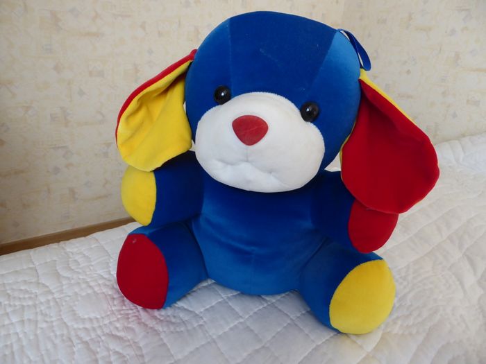 Peluche chien multicolore - photo numéro 2