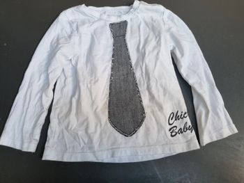 Blouse longues manches avec cravate grise