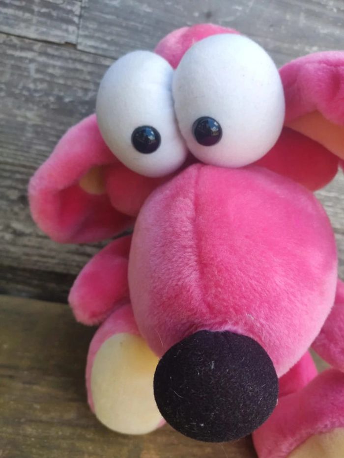 Grande peluche souris rat rose - photo numéro 2