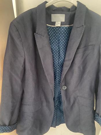 Veste blazer H&M cintrée à revers petits pois