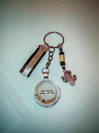 Cadeau filleule, porte clé message bijoux de sac " filleule exceptionnelle"