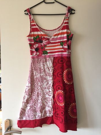 Robe rouge blanc Desigual Taille S