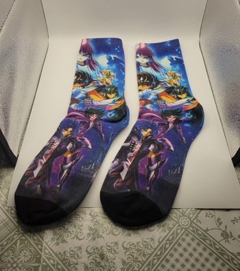 PAIRE DE CHAUSSETTES CHEVALIERS DU ZODIAQUE SAINT SEIYA ! NEUF ! (modele 2)