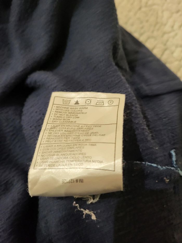 Sweat à capuche / Hoodie Nike polaire vintage bleu marine logos brodés - XL - photo numéro 13