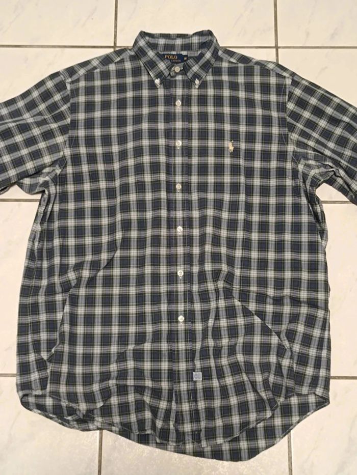 🟩 Chemise Ralph Lauren à Carreaux Vert/Bleu – Slim Fit – Taille M - photo numéro 7