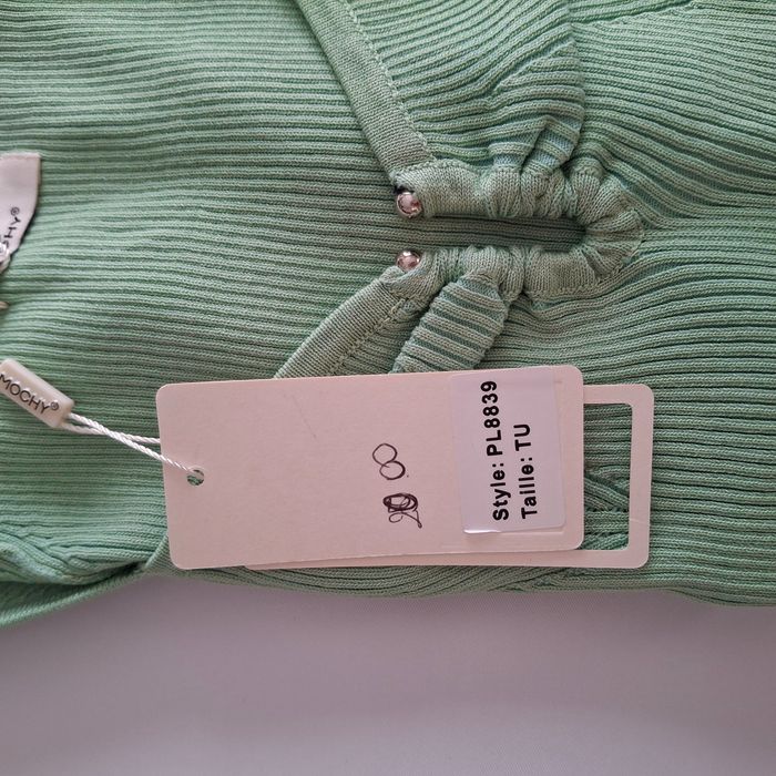 T-shirt femme vert menthe à manches longues - Taille TU - Mochy - photo numéro 4