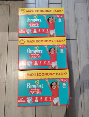 3 maxi  pack Pampers taille 5 pants 