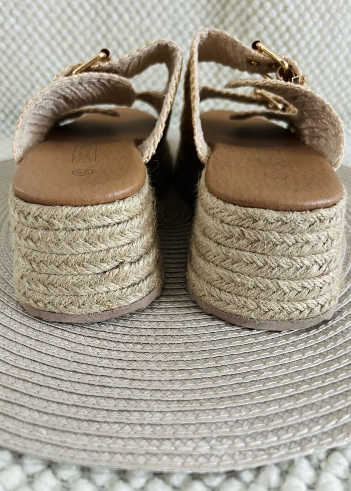 Mules beige en corde à motif tressé taille 38 Merry Scott - photo numéro 4