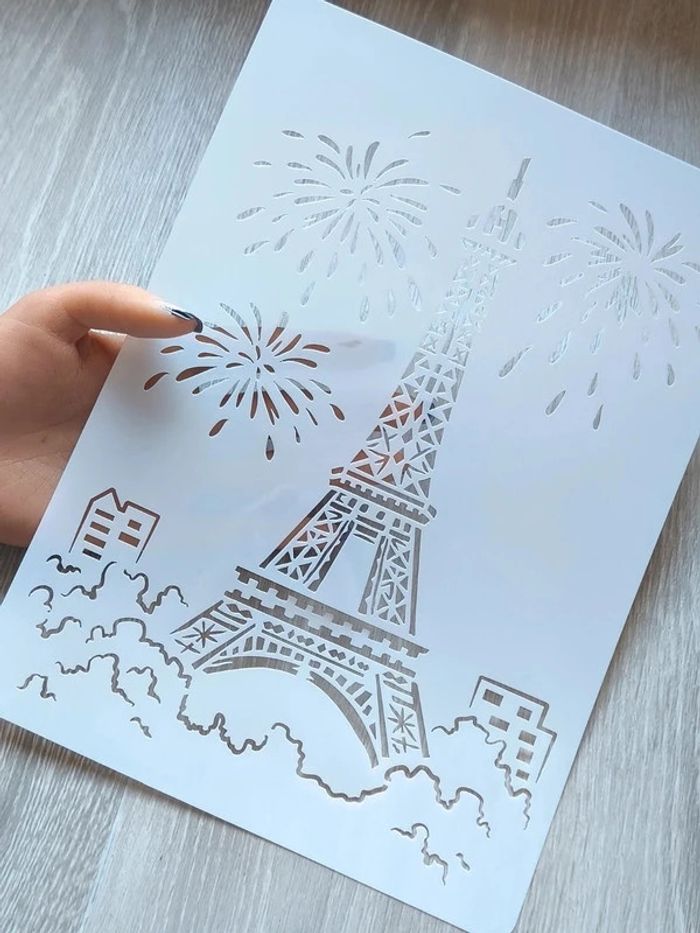 Grand Pochoir A4 de la tour Eiffel à Paris - photo numéro 2