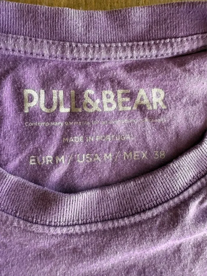 Tee shirt pull and bear homme violet taille M - photo numéro 3