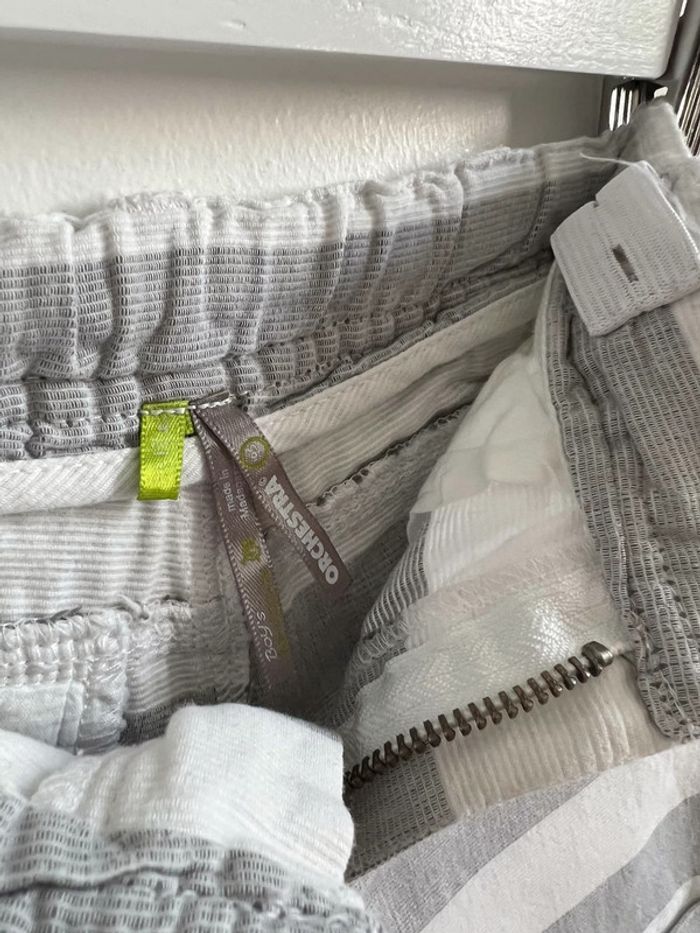 Short léger en coton rayures blanches et grises - 4 Ans - photo numéro 6