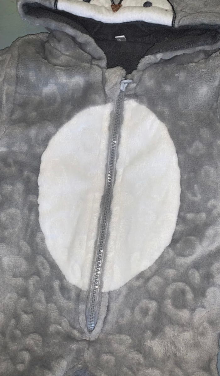 Combinaison polaire orchestra fourrée grise pingouin 🐧 taille 0 naissance - photo numéro 3