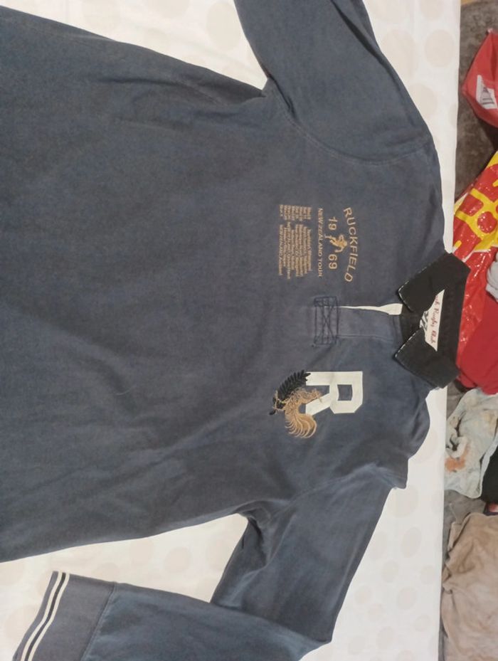Tee shirt Polo manches longues homme Ruckfield  taille XXL sport rugby rétro vintage