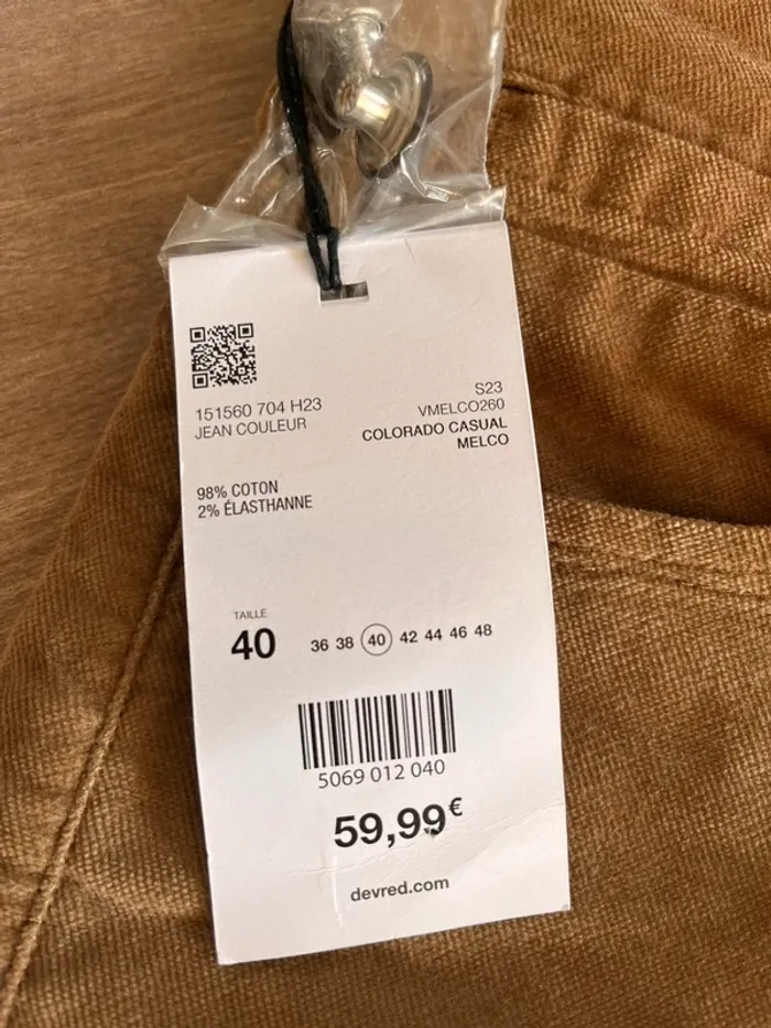Pantalon Devred slim marron velours ras - photo numéro 4