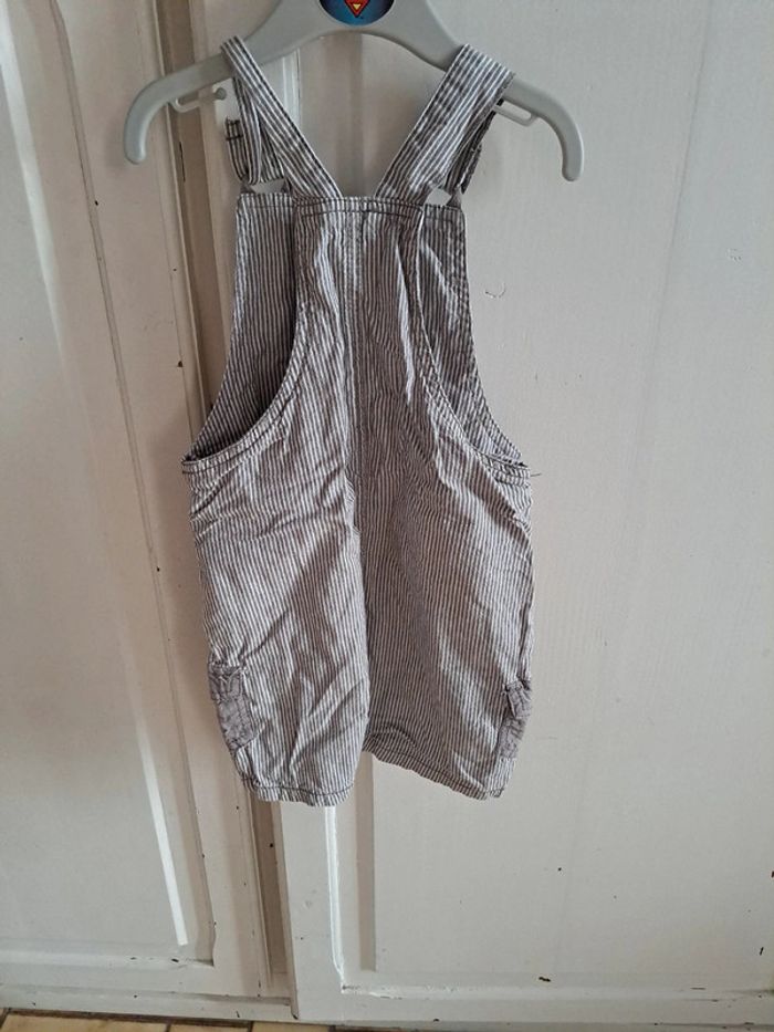 Salopette short à rayure marron 23mois - photo numéro 2