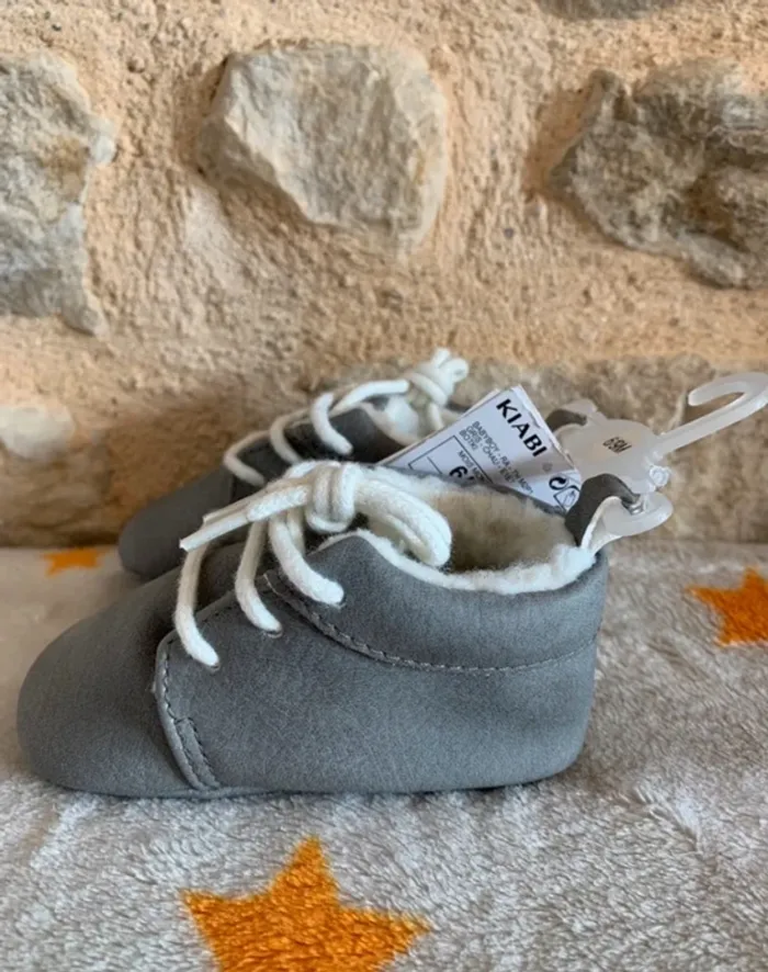 Lot ensembles Petit Béguin bio + chaussons Blanc et Gris 6M - photo numéro 18