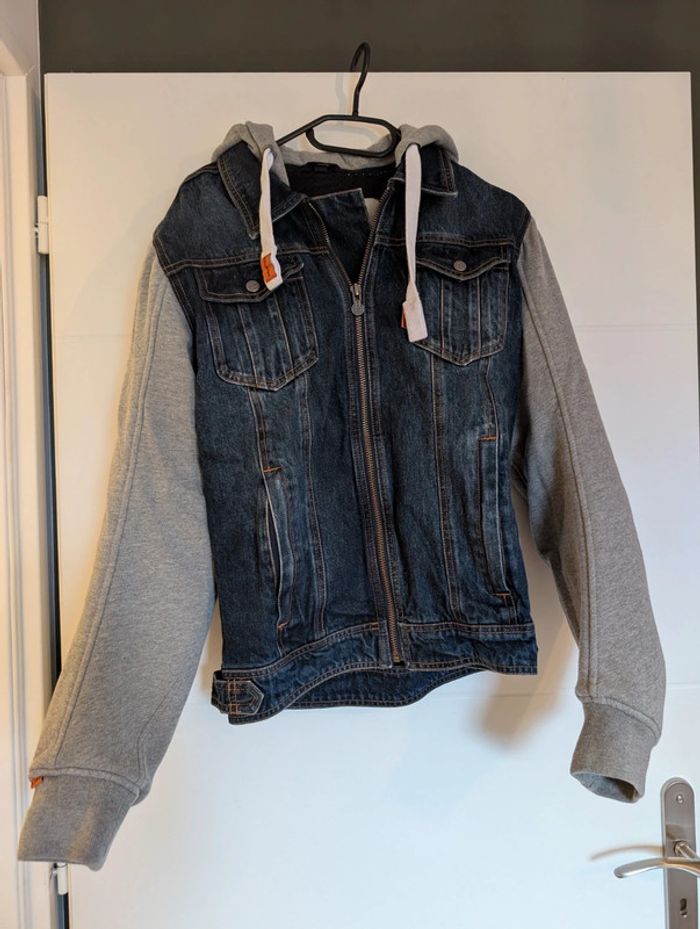 Blouson jean moto avec coque homme