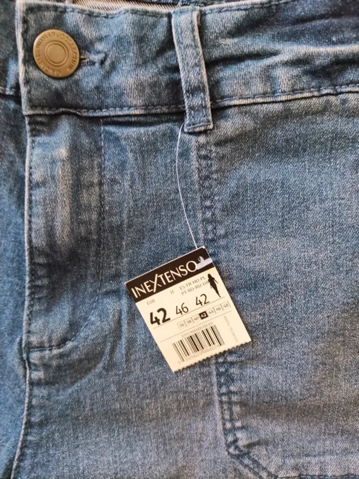 🫐 short en jean à revers 💋 - photo numéro 3