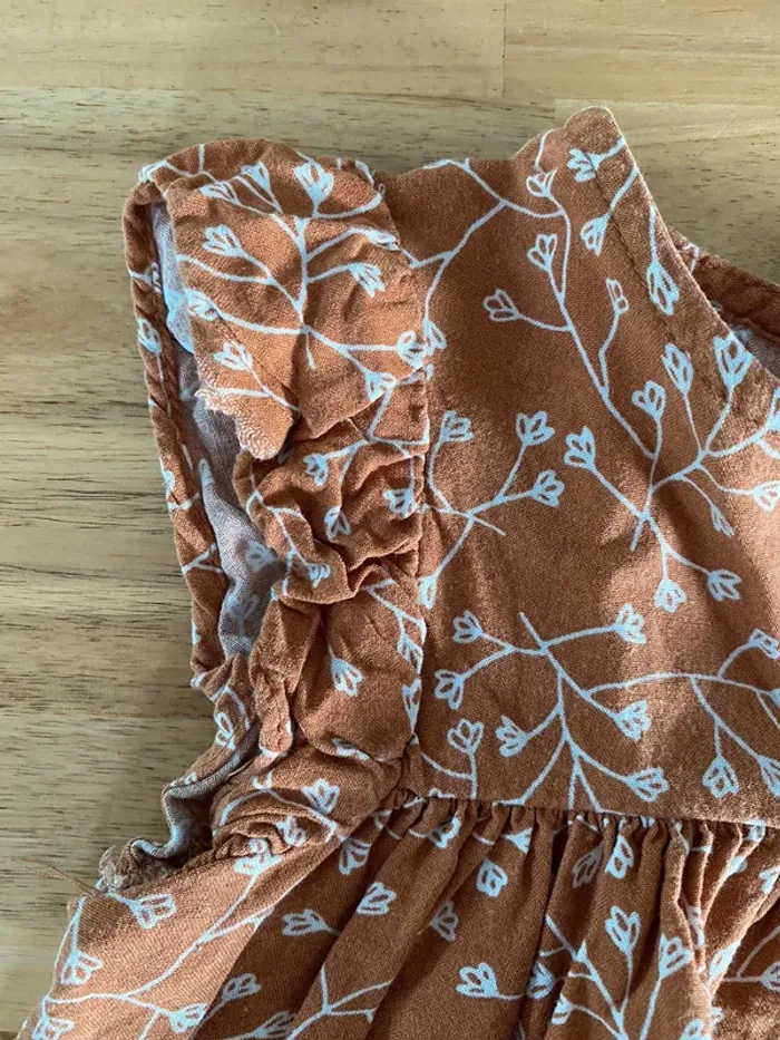 Robe zeeman marron à fleur blanche - photo numéro 3