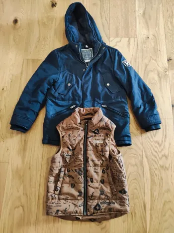 Parka bleu foncé + doudoune - 3 en 1 - 8 ans