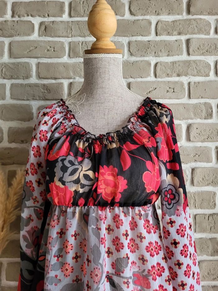 Jolie blouse patchwork fleuri Texto - bohème romantique - photo numéro 2