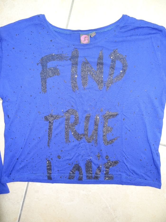 T-shirt bleu T 16ans - photo numéro 2