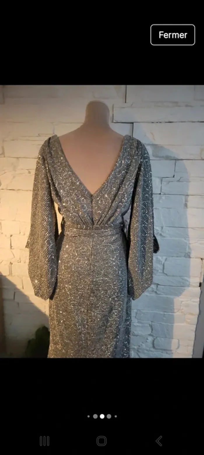 Robe de soirée argentée 38 - photo numéro 3