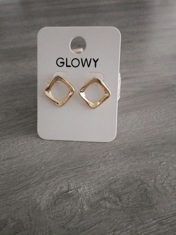 Boucles d’oreilles dorées design losange plaqué oR – neuves