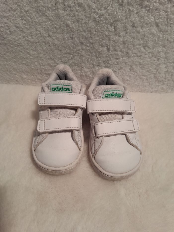 : Baskets Bébé Adidas Advantage 2.0 I - Scratch - Blanc/Vert - T. 20 - photo numéro 4
