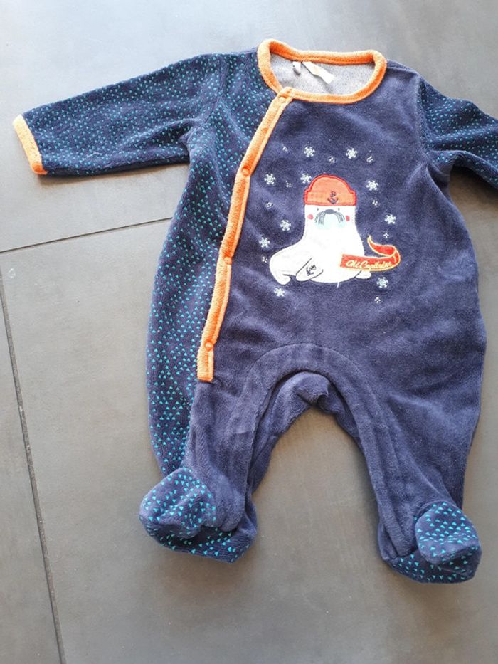 Pyjama velours Orchestra naissance 50 cm - photo numéro 3