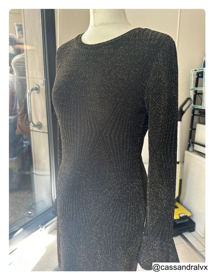 Robe métallisée en tricot extensible à manches cloche - Michael Kors - photo numéro 2