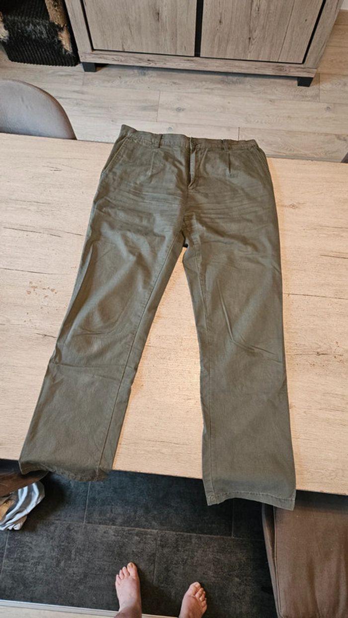 Pantalon homme kaki tirant sur le gris, Tex Man, taille 44 - photo numéro 2