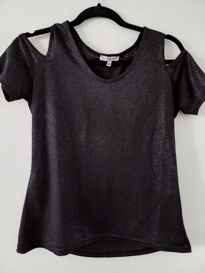 T-shirt noir pailleté