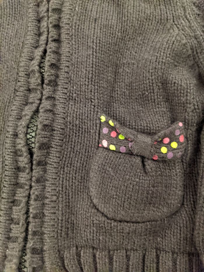 Gilet cardigan zippé orchestra 18 mois 81 cm chat - photo numéro 4