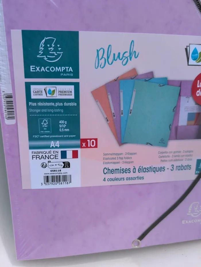 Lot de 2 paquets de 10 chemises a rabat exacompta - photo numéro 4