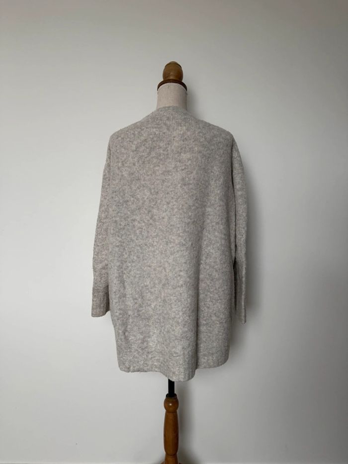 Pull Zara M maille gris chiné vest sweat camisa blusa Maglia camicia sweater maglione suéter trui - photo numéro 3