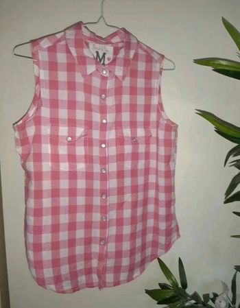 Chemise sans manches à carreaux