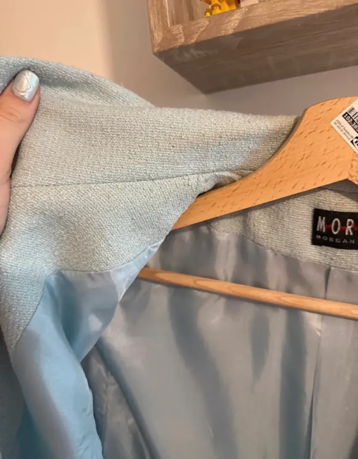 Blazer vintage bleu ciel Morgane - photo numéro 4