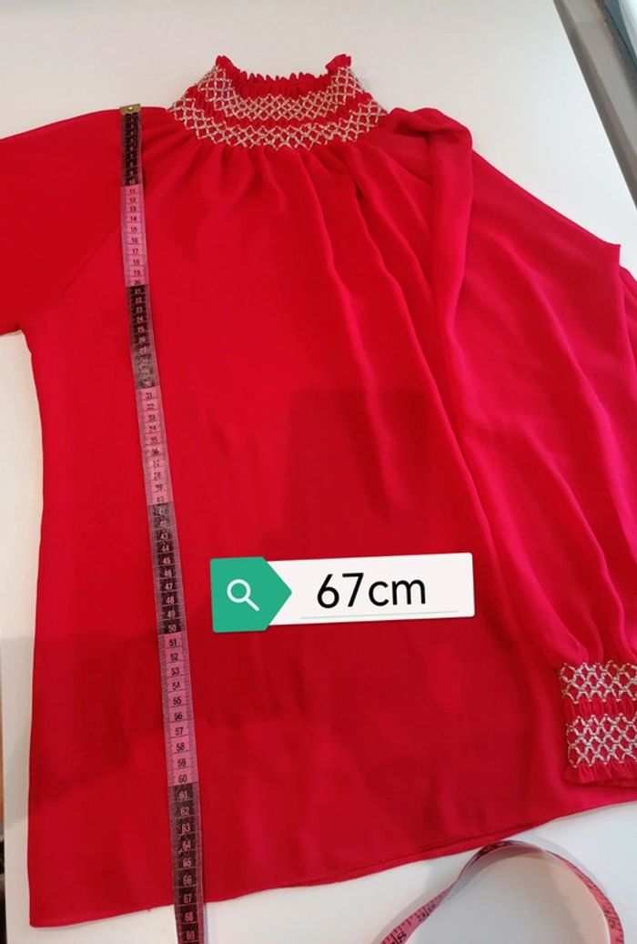Blouse rouge argentée TU (idéal 38 au 42 - photo numéro 9