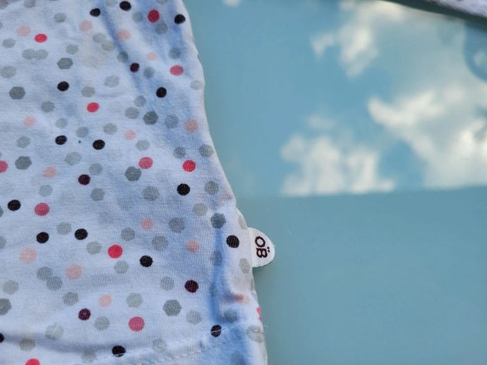 Ensemble Obaïbi, pantalon velours peau de pêche gris/violet, et haut manches longues, 18 mois - photo numéro 4