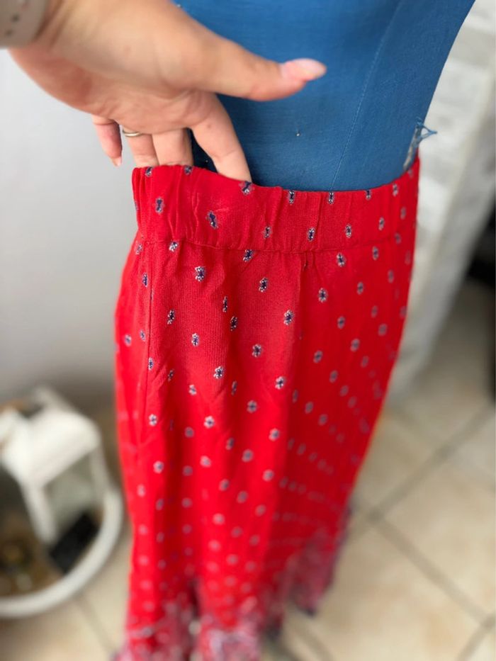 Jupe à motif Cream - rouge/bleu marine - taille 34/XS - comme neuve - photo numéro 2