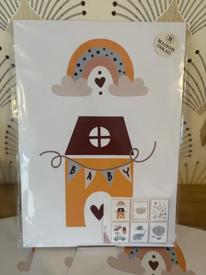 Affiches “Welcome Baby Boy” pour chambre enfant