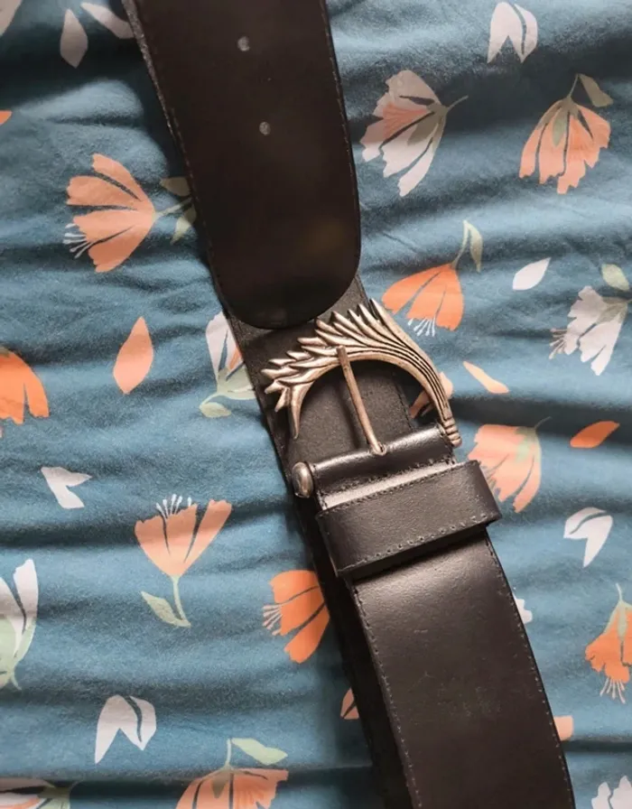 Ceinture vintage cuir véritable taille 80cm - photo numéro 3