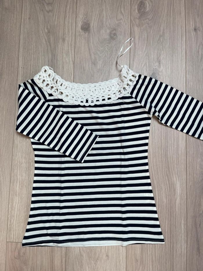 Teeshirt à rayures noir et blanc