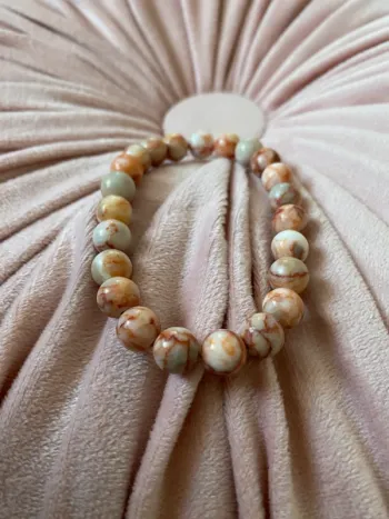 Cadeau femme Bracelet en pierres naturelles agate mexicaine marbre lithoterapie