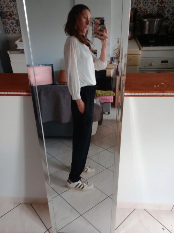 Pantalon fluide femme 40 noir c58 - photo numéro 3